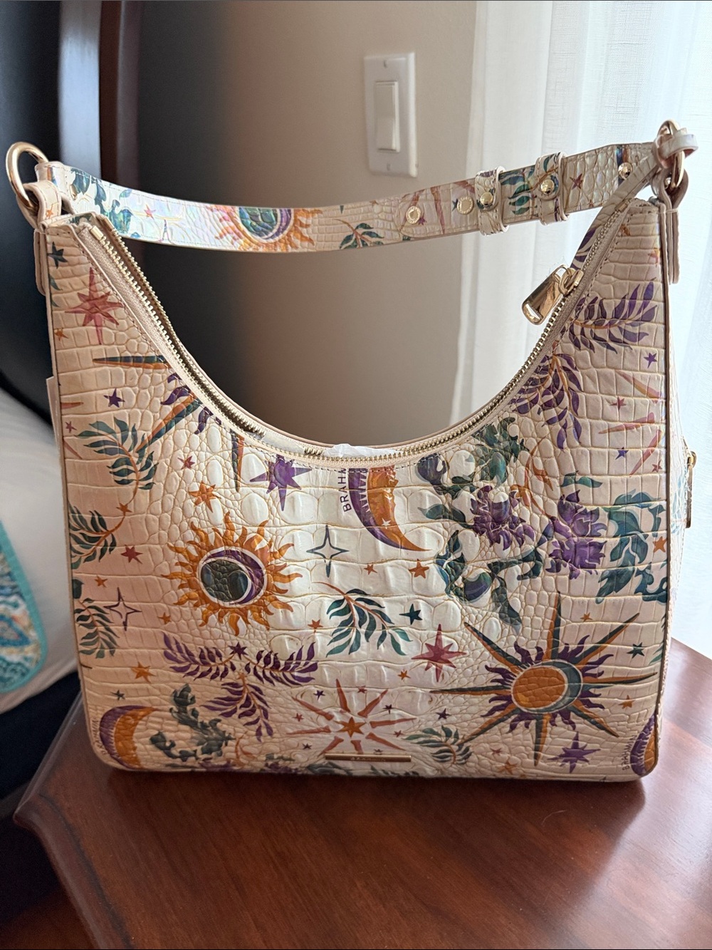 Brahmin Cream Sun & Moon Print Shoulder Bag - Picture 6 of 6